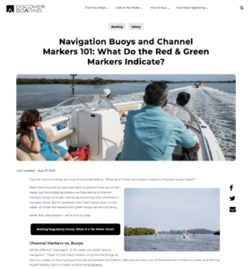 Boating article about buoys and channel markers