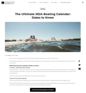 website article about important boating events and dates for 2024