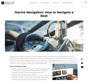 Discover Boating Content - Tips for Boaters