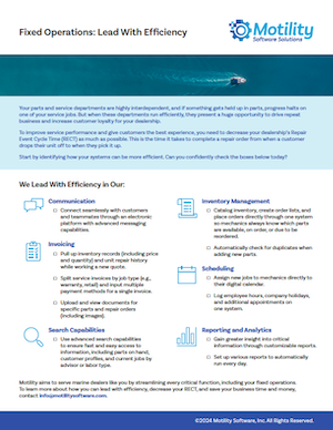 Service Efficiency Checklist - Motility Software Solutions for MRAA