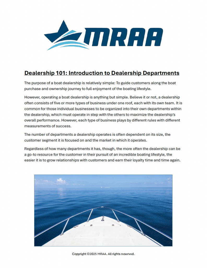 Dealership 101 - MRAA Guide to Dealership Departments