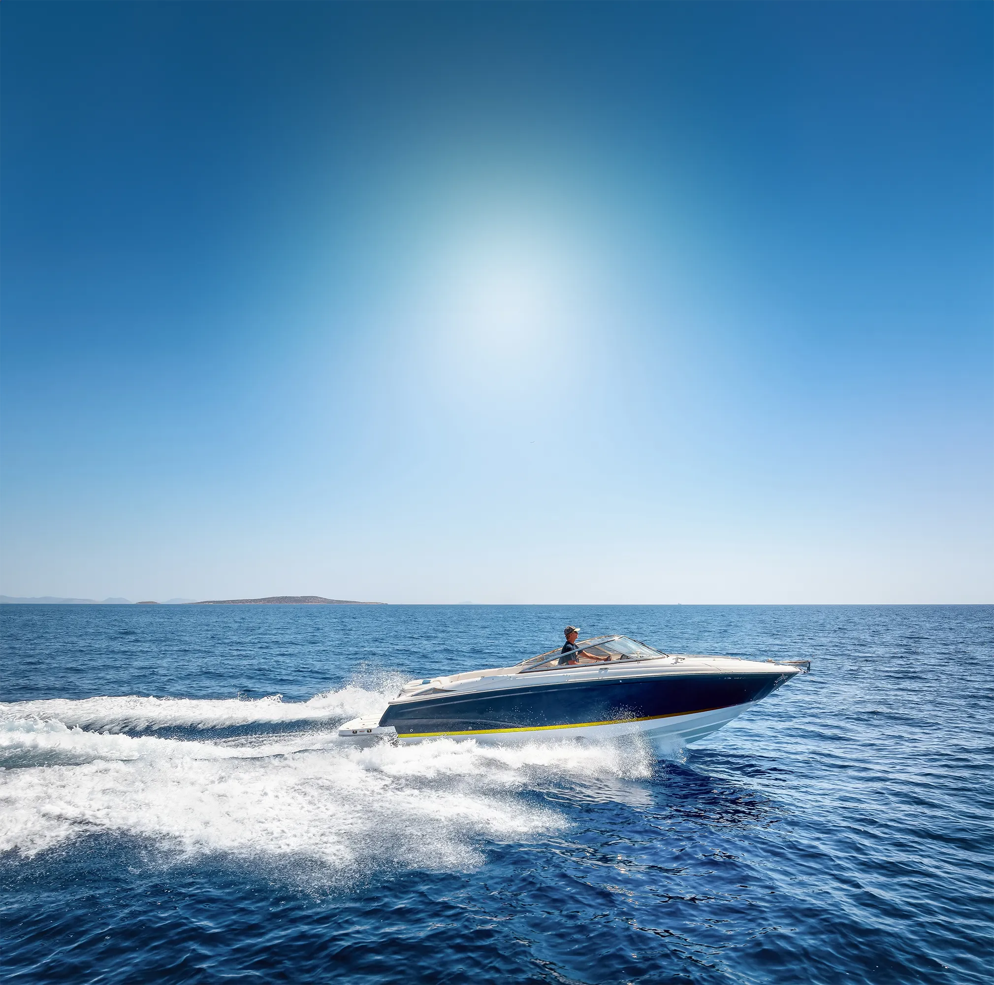Speed boat on water