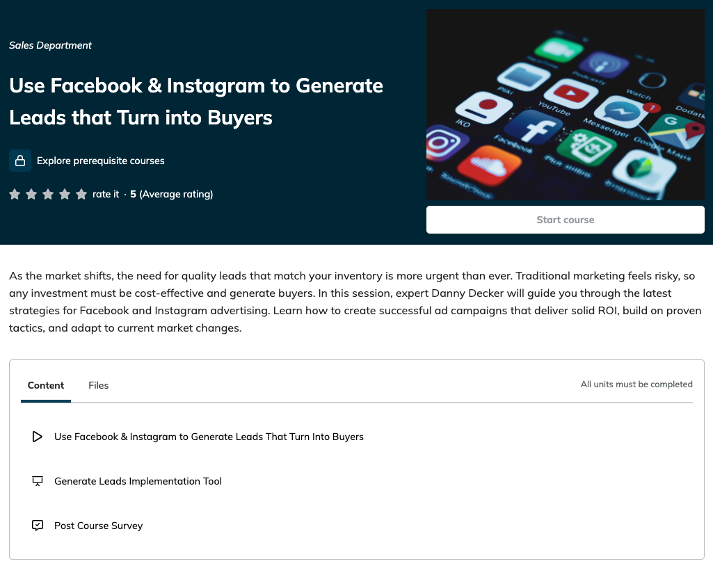 MRAATraining Micro-Course: Use Facebook & Instagram to Generate Leads that Turn into Buyers
