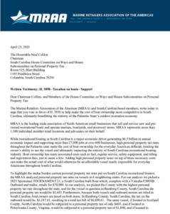 South Carolina’s Boat Tax Reform letter
