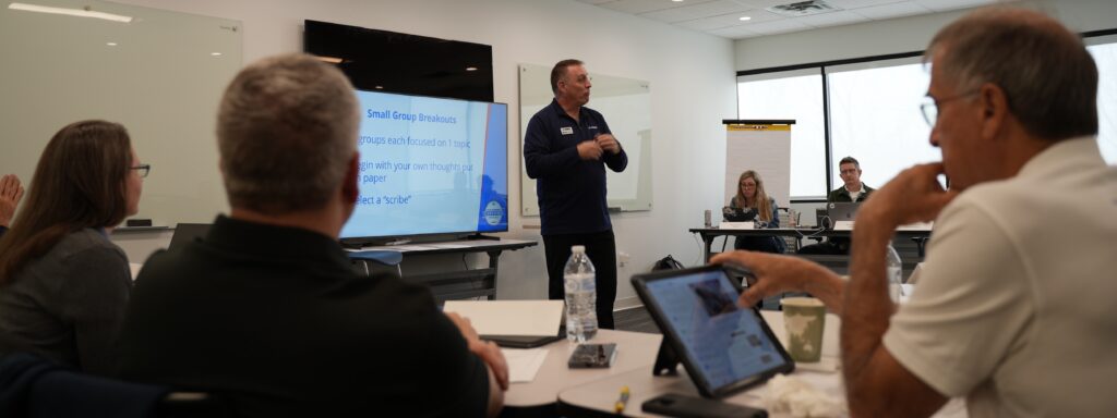 Focus Group in a room for MRAA Sales Leadership Certification program