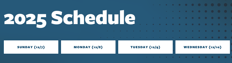 Dealer Week 2025 schedule