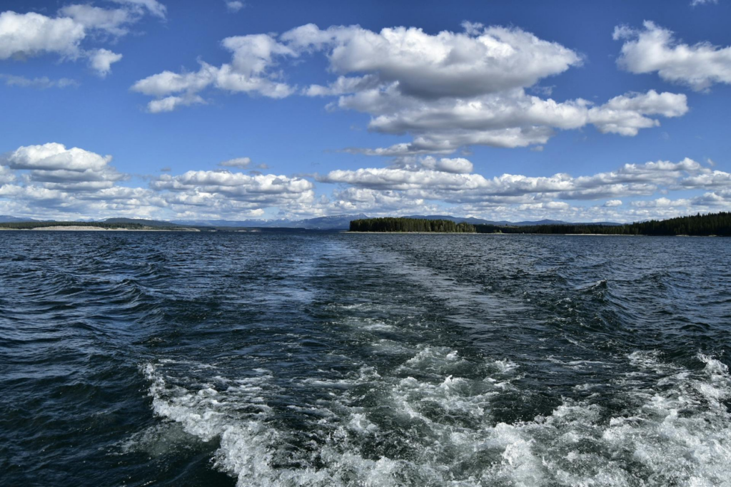 Boating on lake