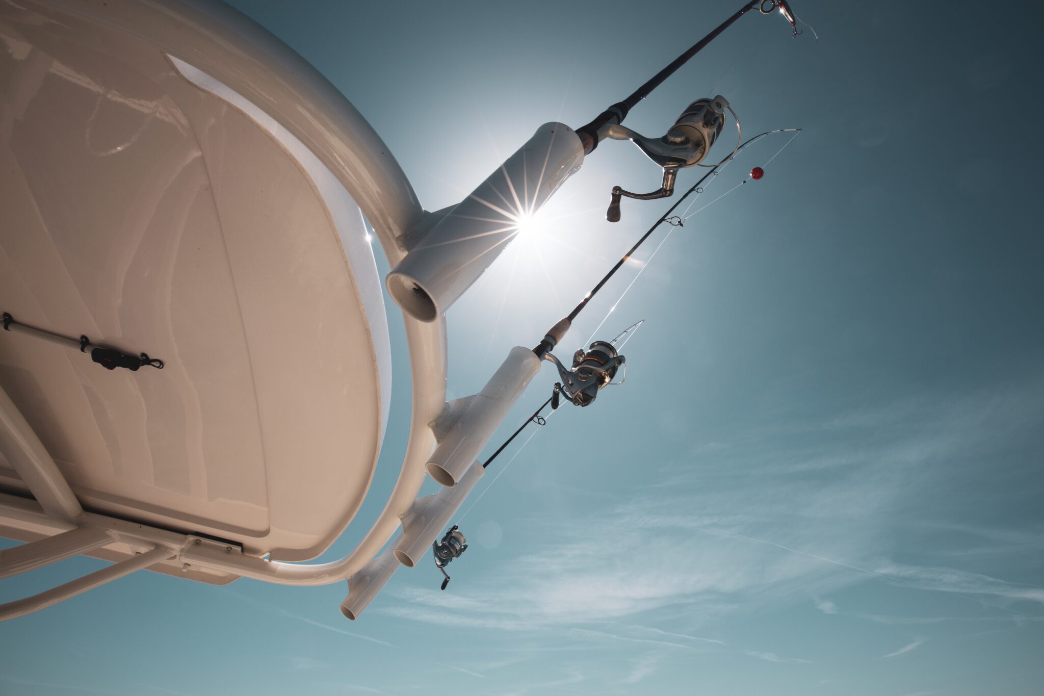 Fishing tackle on ocean vessel