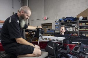 Service Advisor and Tech discussing install